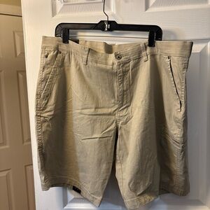 Weatherproof Men's Tan Flat-Front Shorts